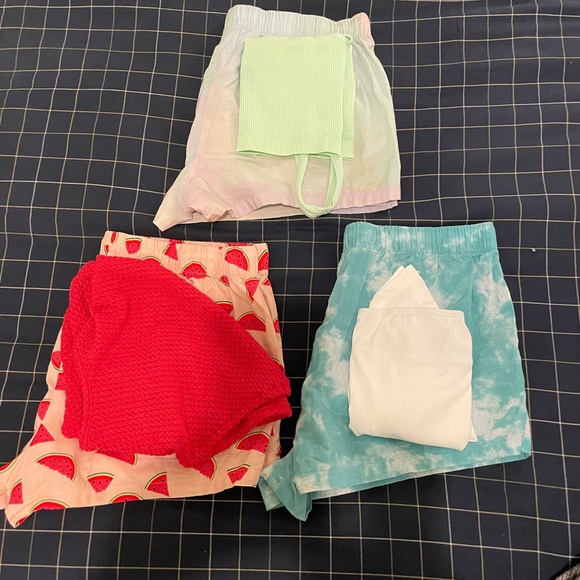 BUNDLE DEAL 🛍️⭐️🤩 3 Medium George PJ Shorts with 3 BONUS tops - Picture 3 of 12